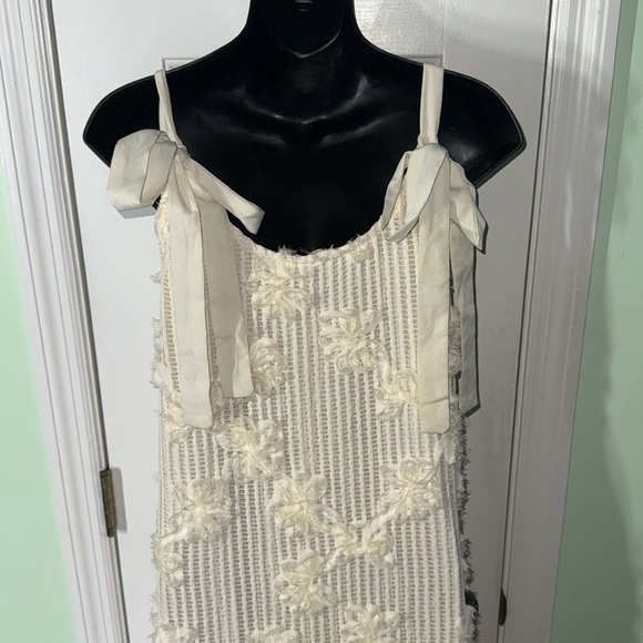 Anthropologie En Saison Cream Reese Floral Appliqué Open Stitch Cool Maxi Size S - Picture 7 of 14